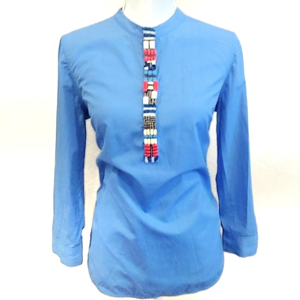 Tory Burch ▪️Beaded Long Sleeve Top - SZ 6